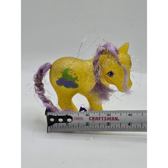 Vintage My Little Pony Napper Sparkle Yellow & Purple Figurine - Picture 3 of 8